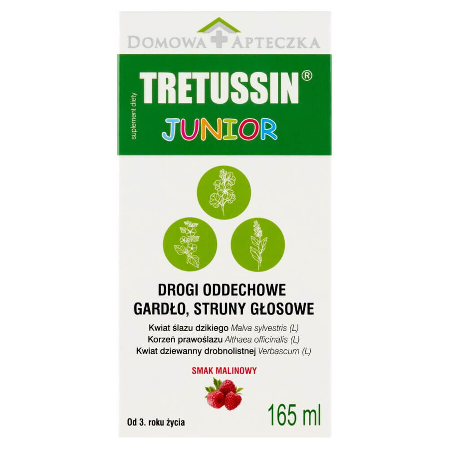 Tretussin Junior, vanaf 3 jaar, frambozensmaak, 165 ml