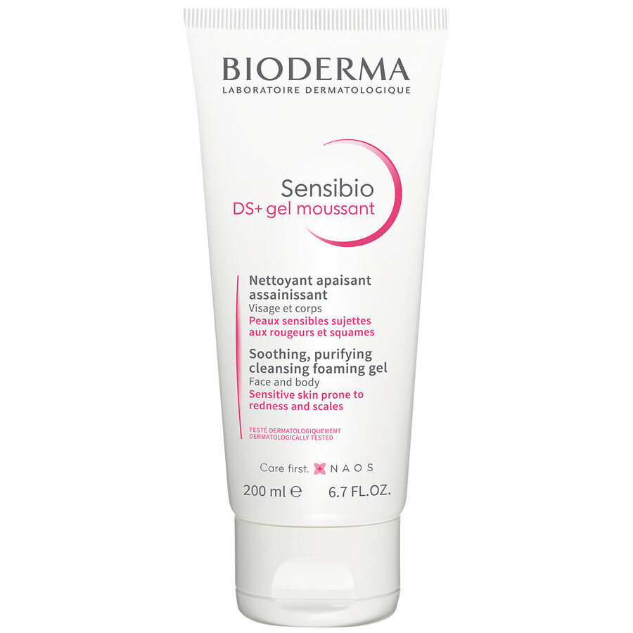 Bioderma Sensibio DS+, zachte gezichtsreinigingsgel, 200 ml