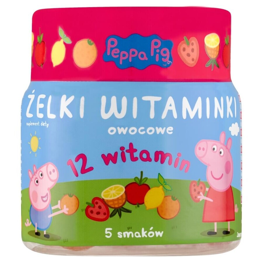 Vitaminegelei Peppa Pig, fruitsmaak, vanaf 3 jaar, 60 stuks