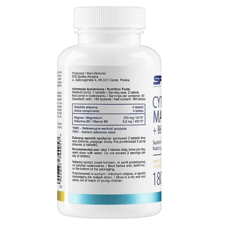 SFD Magnesiumcitraat + B6 (P-5-P), 180 tabletten