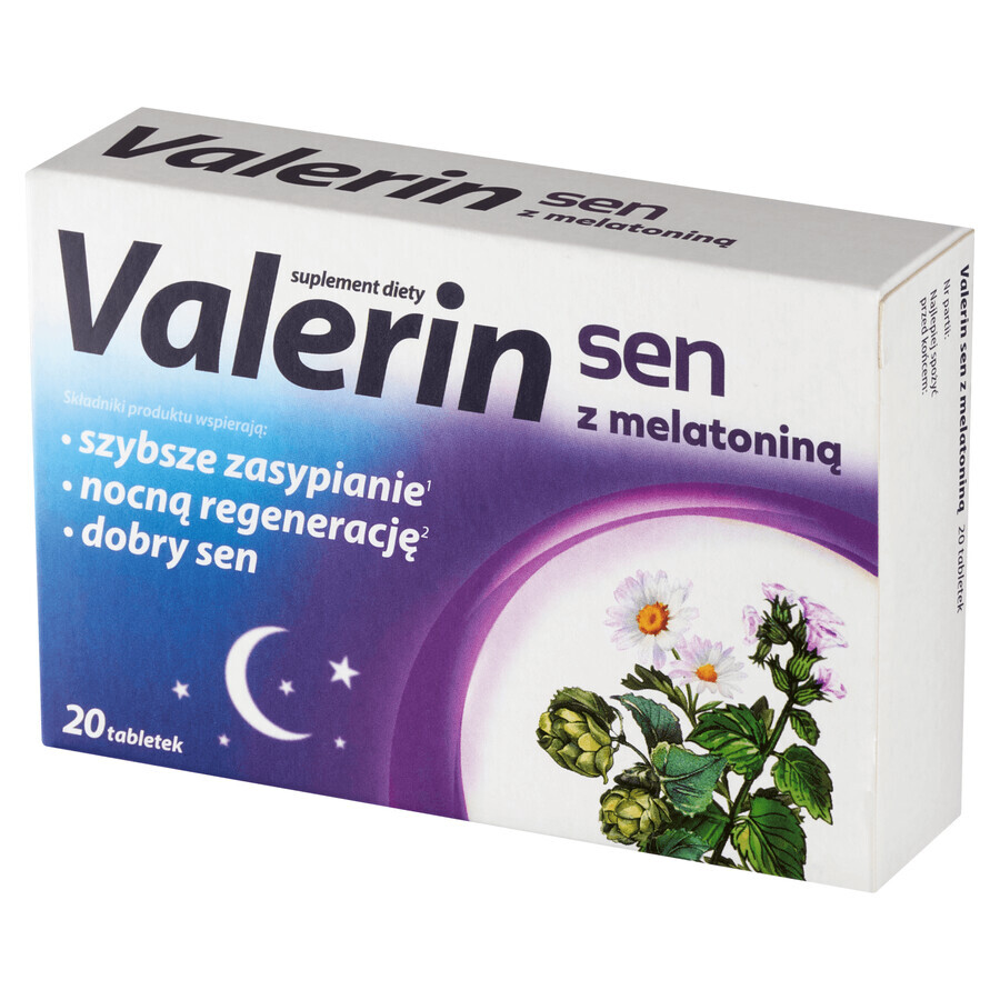 Valerin Sen avec Mélatonine, 20 comprimés