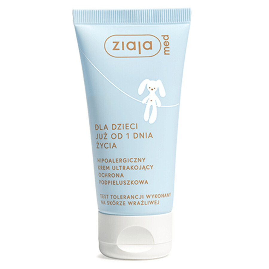 Ziaja Med, hypoallergene ultraverzachtende crème, luierbescherming, vanaf 1 levensdag, 50 ml