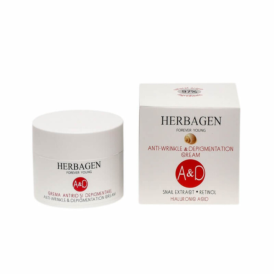 Anti-rimpel en depigmentatiecrème met slakkenextract, 50 g, Herbagen