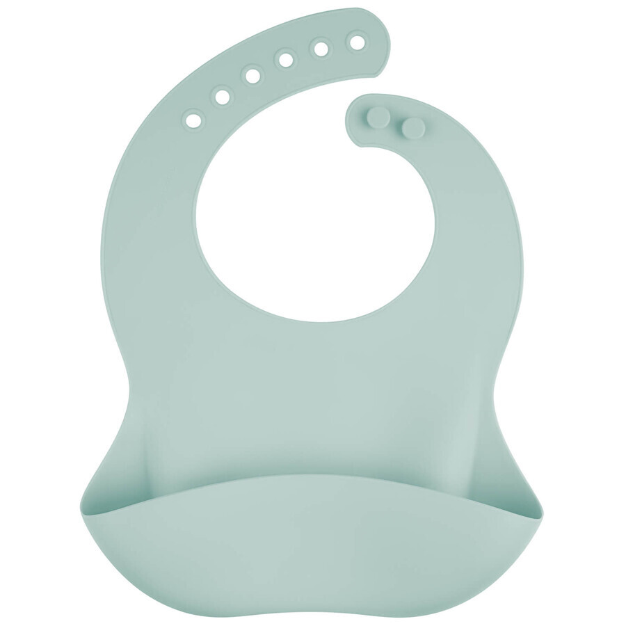 Canpol Babies silicone bib with pocket, green, from 6 months, 1 piece