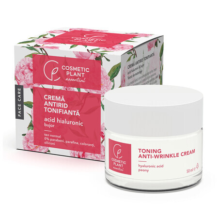 Anti-wrinkle toning cream with hyaluronic acid and peony, 50 ml, Cosmetic Plant