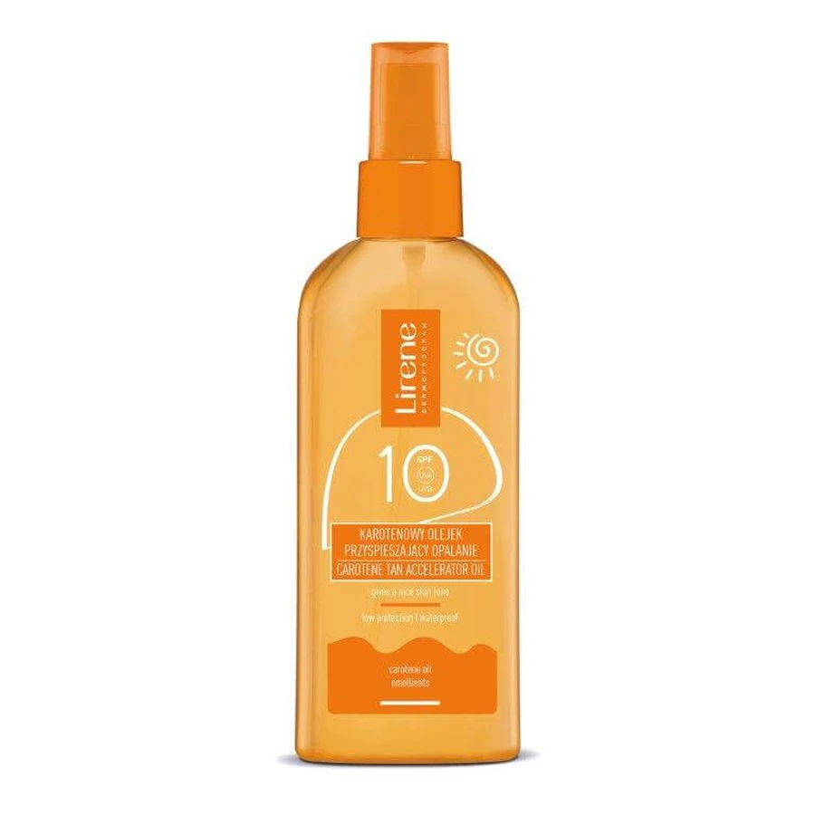 Lirene Sun, aceite acelerador del bronceado con caroteno, FPS 10, 150 ml