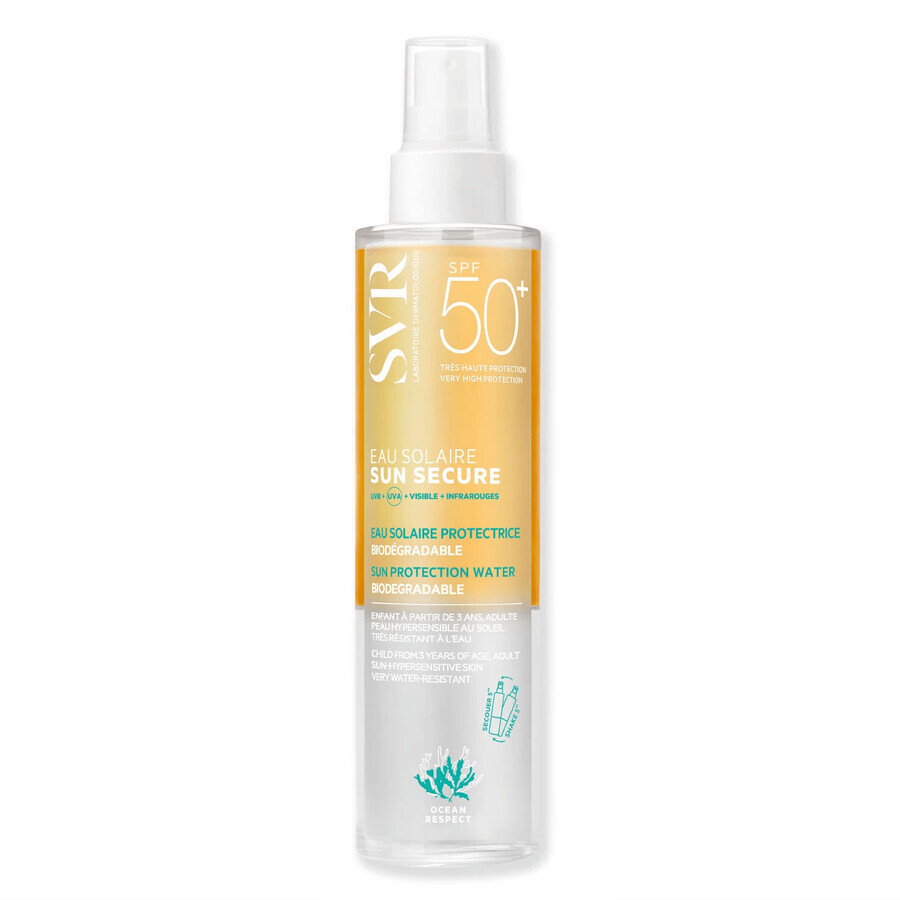 SVR Sun Secure Eau Solaire, spray protettivo bifase, da 3 anni, SPF 50+, 100 ml