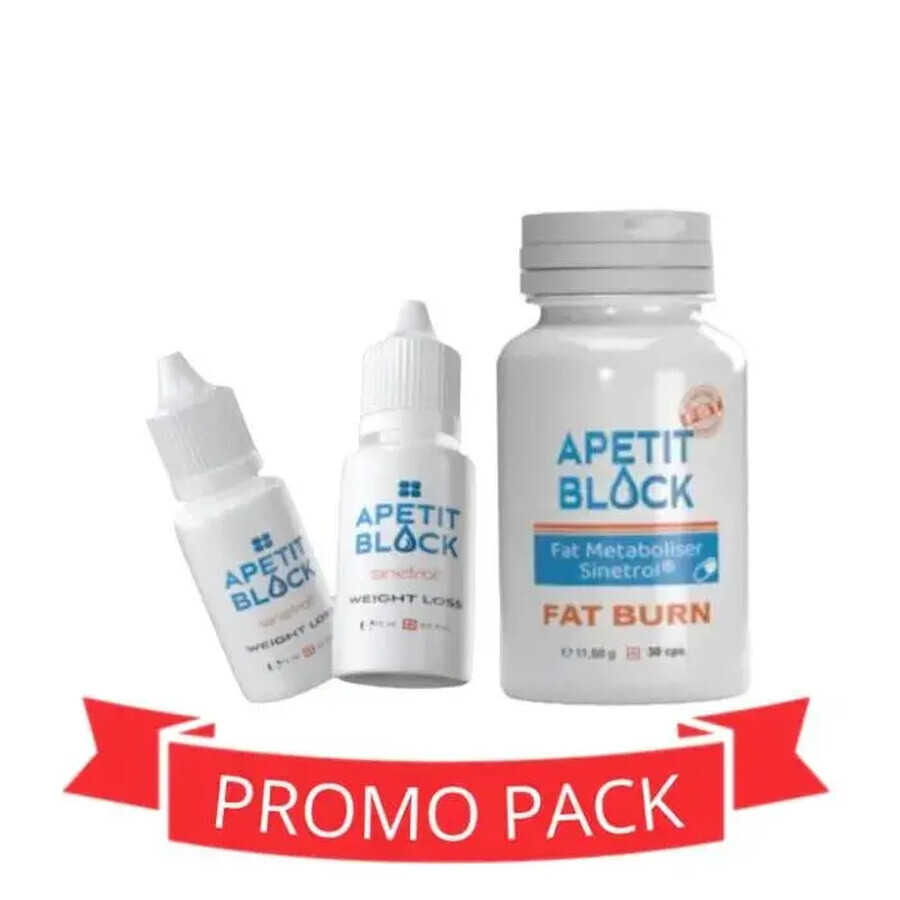 Appetite Block Sinetrol forfait 30 gélules + 2 flacons x 15 ml - pour perdre du poids