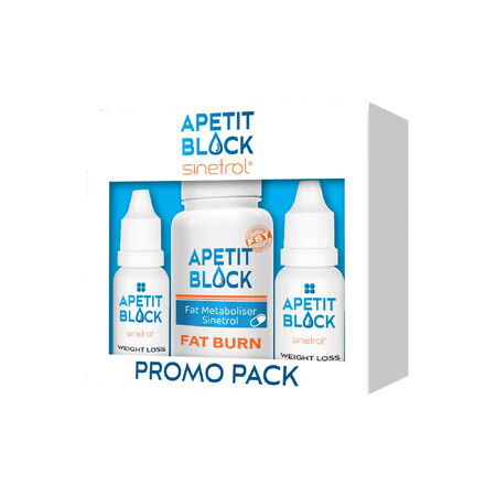 Apetit Block Sinetrol-pakket 30 capsules + 2 flessen x 15 ml - voor gewichtsverlies