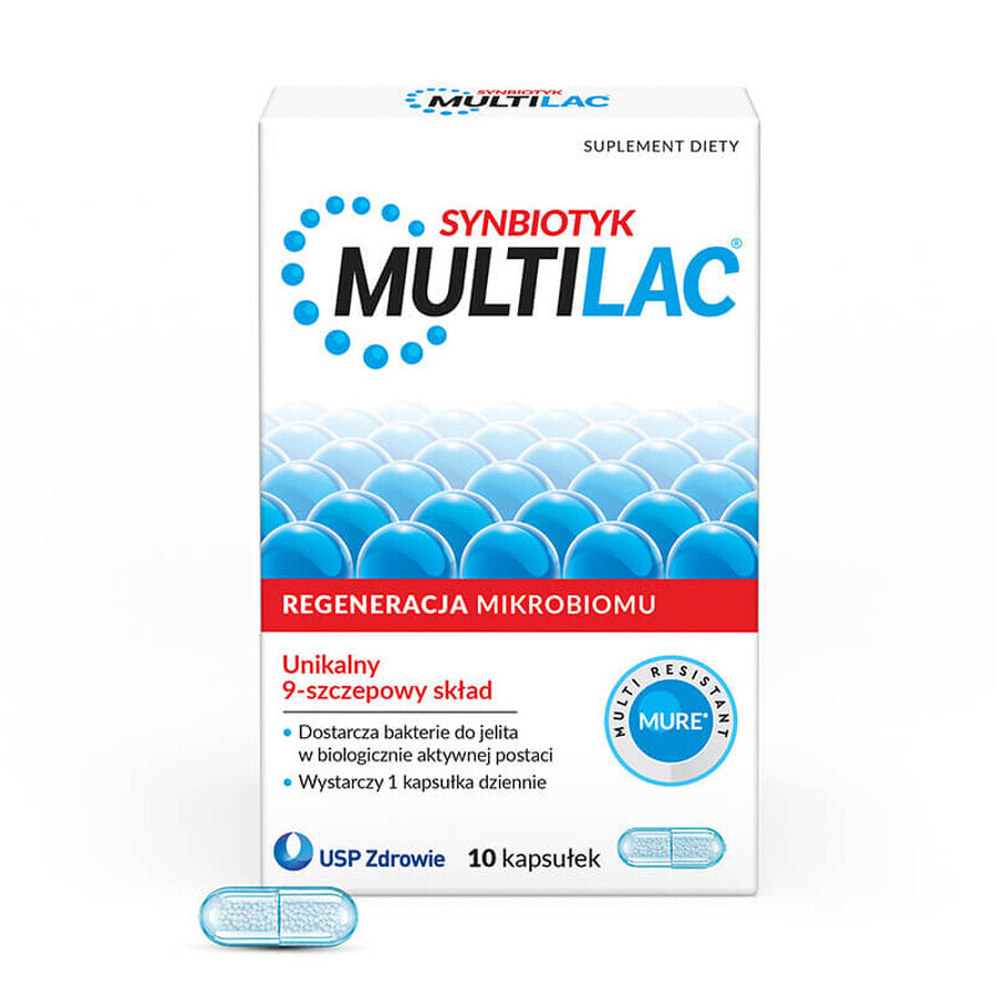 Multilac Synbiotic, 10 capsules KORTE SLUITING