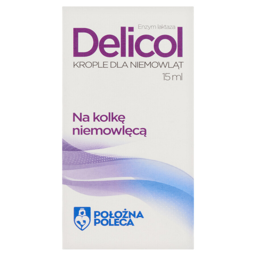 Delicol, lactase enzym, koliekdruppels voor zuigelingen, 15 ml VERONTREINIGDE VERPAKKING