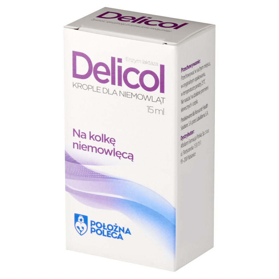 Delicol, lactase enzym, koliekdruppels voor zuigelingen, 15 ml VERONTREINIGDE VERPAKKING