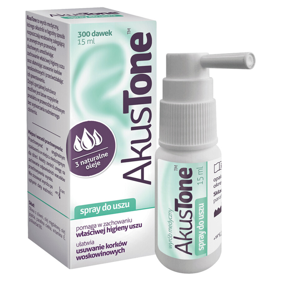 Akustone, oorspray, 15 ml VERONTREINIGDE VERPAKKING