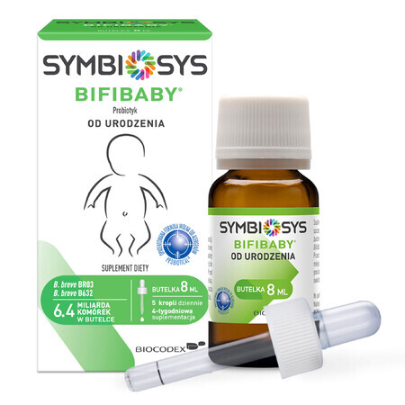 Symbiosys Bifibaby vanaf de geboorte, druppels, 8 ml VERONTREINIGDE VERPAKKING