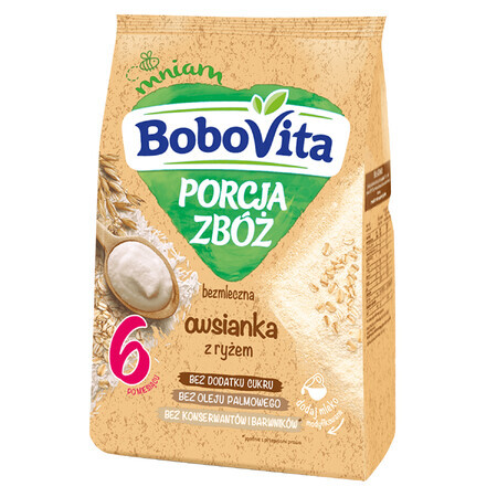 BoboVita Porcja Zbóż Flocons d'avoine au riz, sans produits laitiers, sans sucre ajouté, après 6 mois, 170 g SHORT DATE