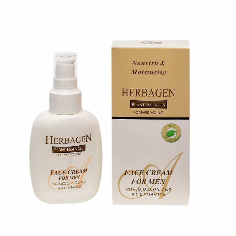 Crème pour hommes à l'huile de jojoba et aux vitamines A et E, 100 g, Herbagen