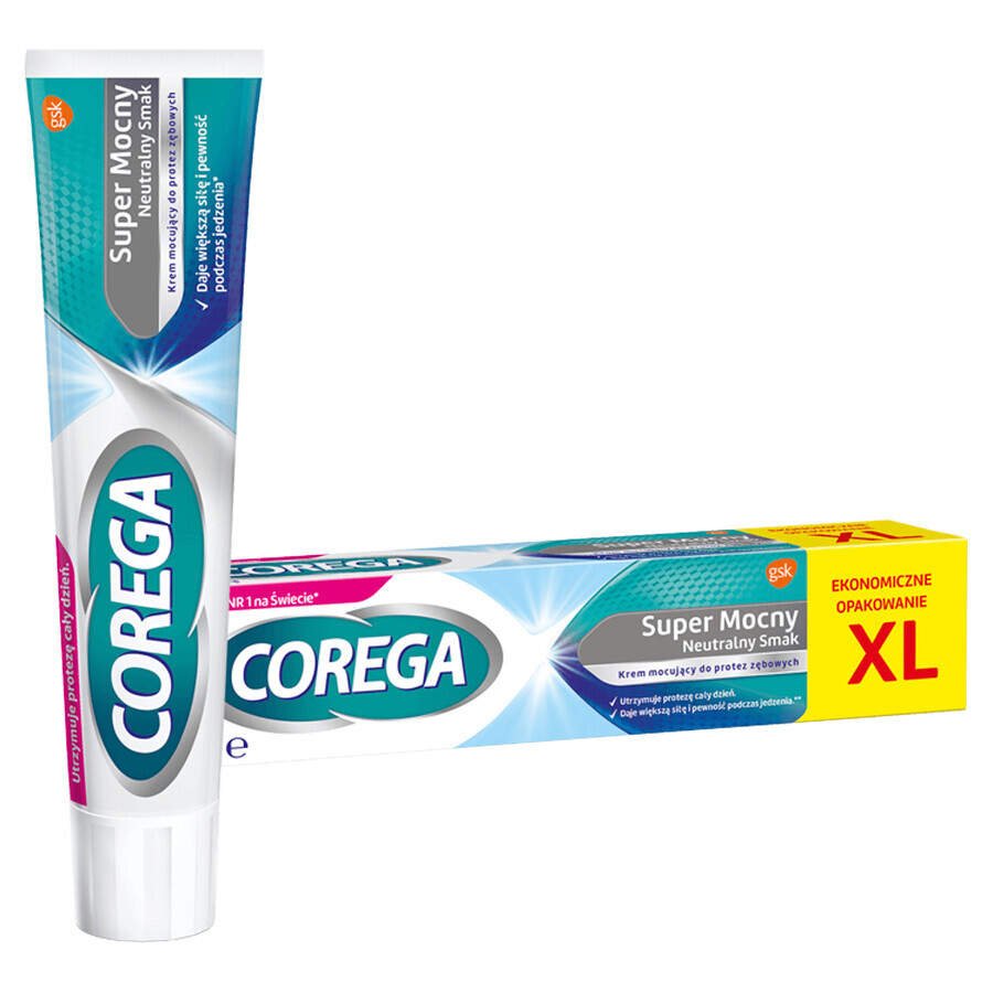 Corega Super Strong, Fixerende crème voor kunstgebitten, neutraal, 70 g VERONTREINIGDE VERPAKKING