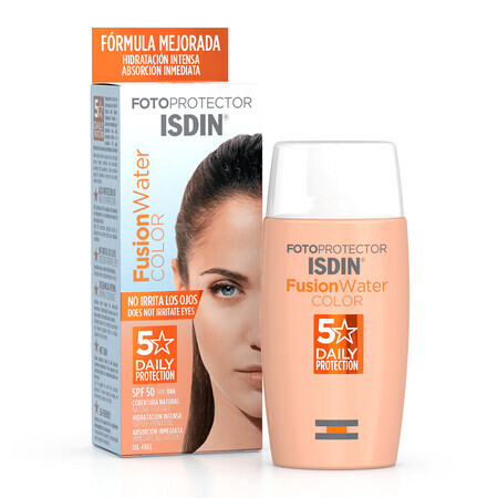 Isdin Fusion Water Color Fotoprotectieve Zonnebeschermingscrème voor Gezicht met SPF 50 50 ml