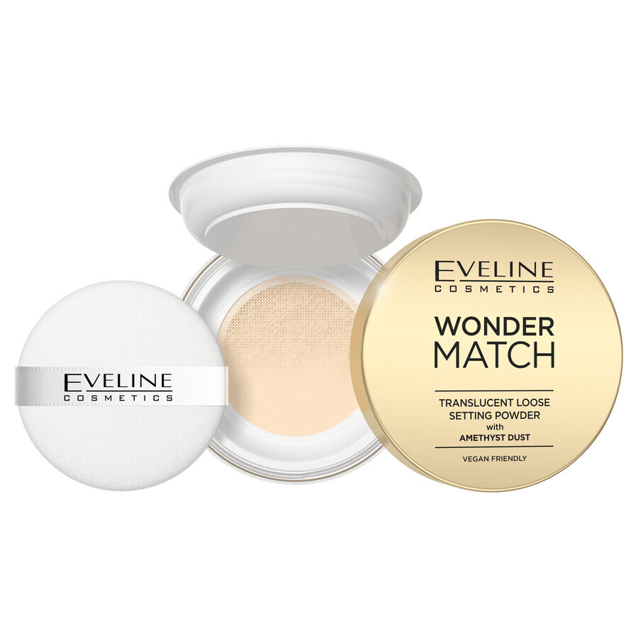 Eveline Cosmetics Wonder Match, pudră de fixare cu praf de ametist, 6 g