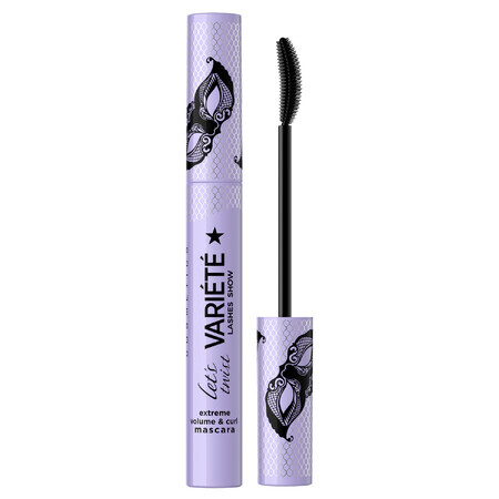 Eveline Cosmetics Variete Lashes Show Lets Twist, krullende en volumegevende mascara, Zwart, 10 ml