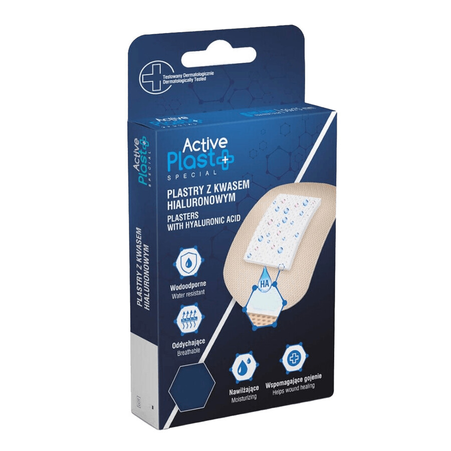 ActivePlast Speciaal, hyaluronzuurpleisters ter bevordering van genezing, 20 stuks