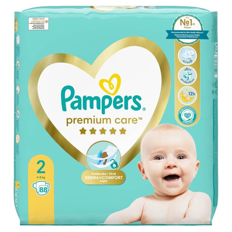 Pampers Premium Care, couches, taille 2, 4-8 kg, 88 pcs