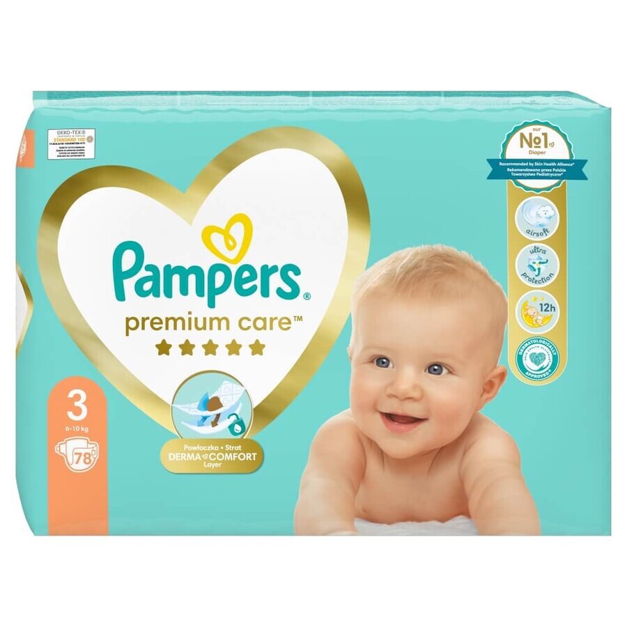 Pampers Premium Care, Windeln Größe 3, 6-10 kg, 78 Stück