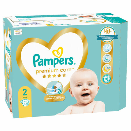 Pampers Premium Care, Windeln, Größe 2, 4-8 kg, 136 Stück