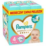 Pampers Premium Care, scutece, mărimea 4, 9-14 kg, 174 unități