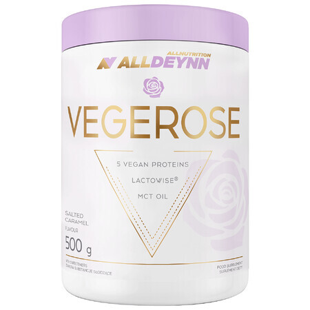 Allnutrition Alldeynn VegeRose, sabor caramelo salado, 500 g