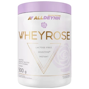 Allnutrition Alldeynn WheyRose, pindakaas smaak met Himalayazout en suikervrije koekjes, 500 g