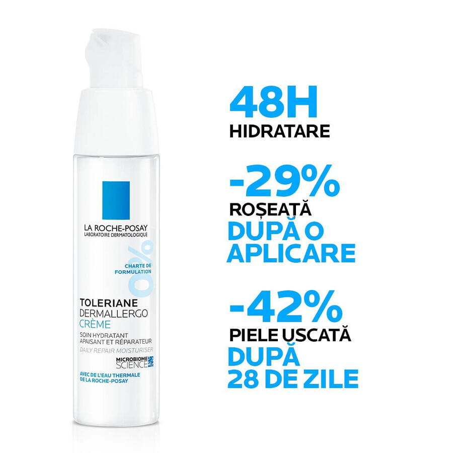 La Roche-Posay Toleriane Dermallergo hydraterende, verzachtende en herstellende crème, 40 ml