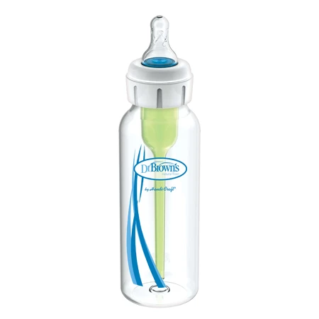 Dr Brown's, biberon standard avec système d'alimentation pour bébés avec fente labiale ou palatine, 250 ml, dès la naissance, 1 pièce