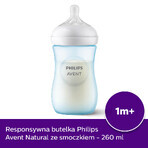 Avent Natural Response, biberon con tettarella reattiva, blu, flusso 3, SCY903/21, dopo 1 mese, 260 ml