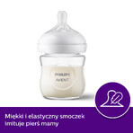 Avent Natural Response, biberon de sticlă cu tetină reactivă, debit 2, SCY930/01, de la naștere, 120ml 