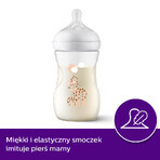 Avent Natural Response, fles met responsieve speen, giraffen, flow 3, SCY903/66, na 1 maand, 260 ml 