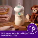 Avent Natural Response, biberon con tettarella reattiva, con valvola AirFree, elefante, flusso 3, SCY673/81, dopo 1 mese, 260 ml