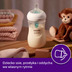 Avent Natural Response Reactive Teat Bottle with AirFree Valve, Teddy Bear, Flow 3, SCY673/82, After 1 Month, 260ml