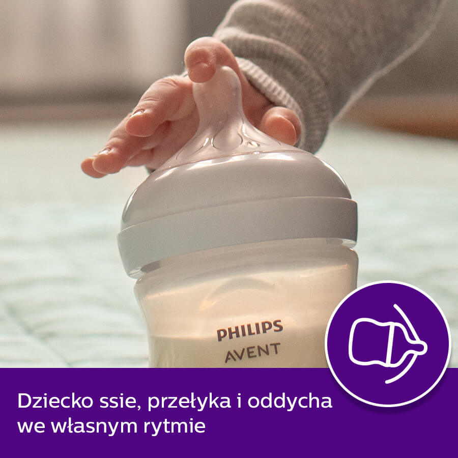 Avent Natural Response, tetină reactivă pentru biberon, debit 5, SCY965/02, după 6 luni, 2 unități