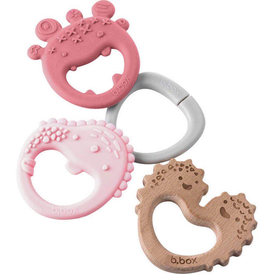 B.Box, teether, pink trio, from 3 months, 1 pc