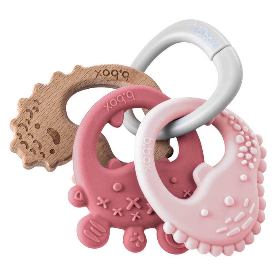 B.Box, teether, pink trio, from 3 months, 1 pc