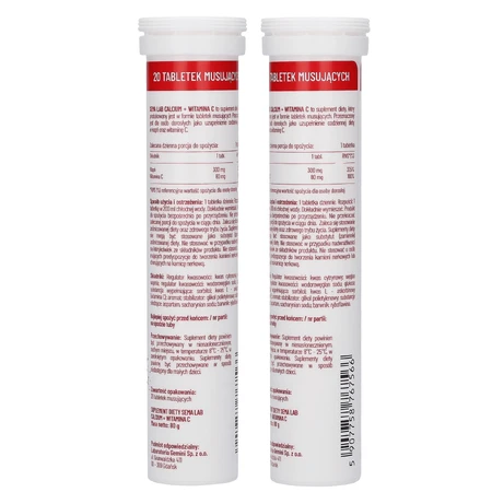 SEMA Lab Calcium + Vitamine C, sinaasappelsmaak, 20 bruistabletten