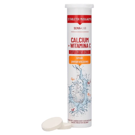 SEMA Lab Calcium + Vitamine C, sinaasappelsmaak, 20 bruistabletten