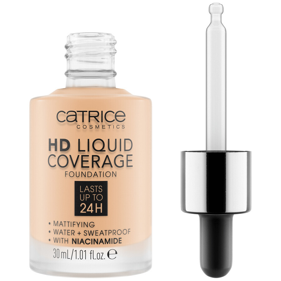 Catrice HD Liquid Coverage Foundation 24H, liquid foundation, 005 Ivory Beige, 30 ml