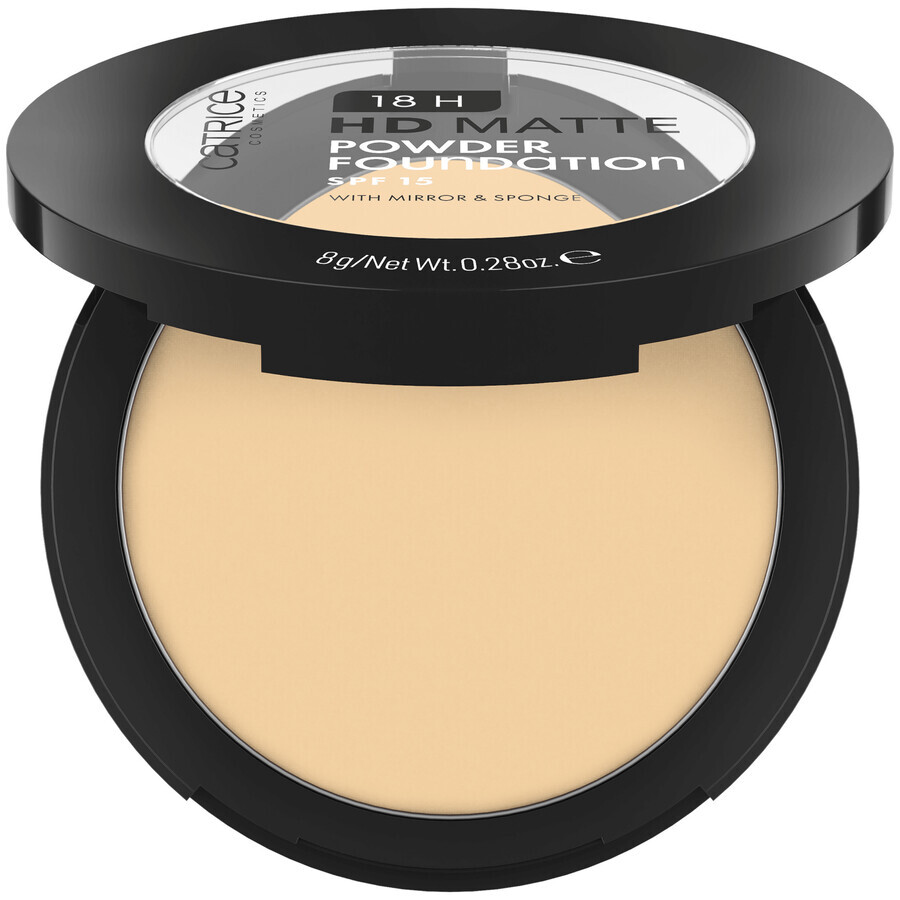 Catrice 18H HD Matte Powder Foundation, matterende poederfoundation, nr. 020N, SPF 15, 8 g