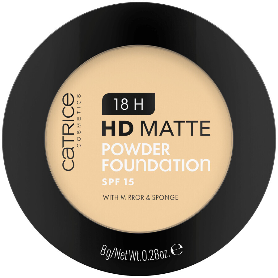 Catrice 18H HD Matte Powder Foundation, matterende poederfoundation, nr. 020N, SPF 15, 8 g