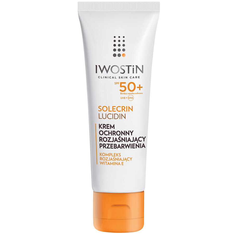 Iwostin Solecrin Lucidin Set, Schutzcreme Aufhellung Hyperpigmentierung, SPF 50+, 2 x 50 ml + Strandball gratis