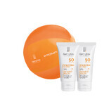 Iwostin Solecrin Sensitive set, émulsion protectrice SPF 50, peau sensible, 2 x 100 ml + ballon de plage gratuit