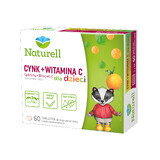 Naturell Zink + Vitamine C voor kinderen, sinaasappelsmaak, 60 kauwtabletten