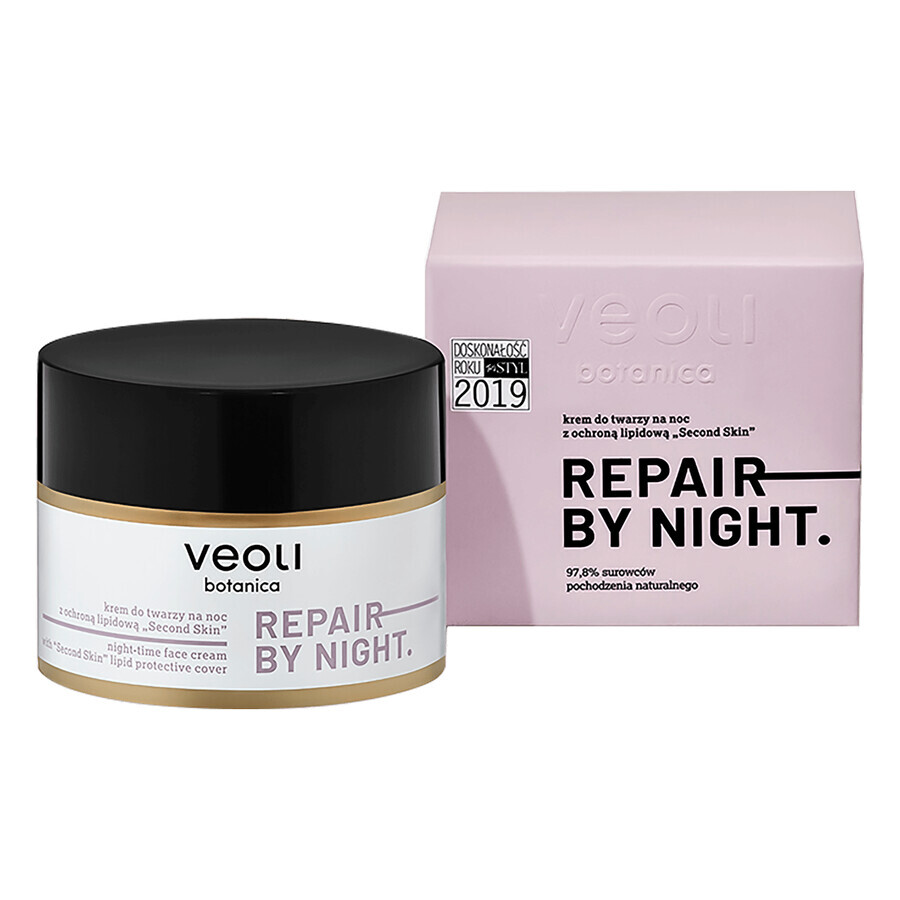 Veoli Botanica Repair By Night, night cream with lipid protection "Second Skin", 50 ml